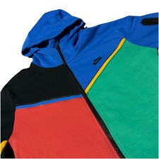 Nike Felpa con Cappuccio Uomo Grande Multicolore Teck Pile Color Block Full Zip Palestra CU4489-015