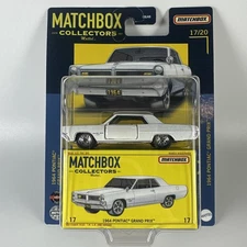 Matchbox Collectors White 1964 PONTIAC GRAND PRIX - Opening Doors, Rubber Tires