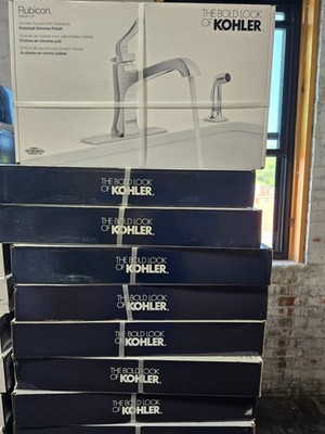 Replace that 3 hole!   Rubicon Single Handle Kitchen Faucet with Sidespray