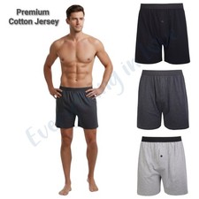Men Cotton Knit Boxer Shorts Soft Breathable Comfort Relaxed Loose Fit Underwear