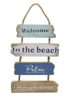 "Chic Antique - Wandschild TüRschild Schild Holzschild \"Welcome\" Beach 31087306"