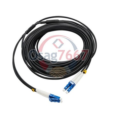 LC-LC UPC SM 9/125 200M Black Armored Fiber Cable Duplex Fiber Optic Patch Cord