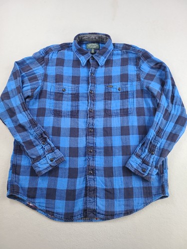 Ralph Lauren Polo Country Flannel Shirt Mens XL Blue Plaid Soft Cotton Outdoor