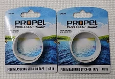 2 Propel Paddle Gear Fish Measuring Tape, Water Resistant, Adhesive Backing, 48"