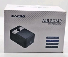 Zap5 Aquarium Air Pump ZACRO Ultra Silent Oxygen Dual Outlet Adjust