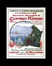 1923 PLM P.O Clermont Ferrand tercentenary of Blaise Pascal - Matted to 11x14