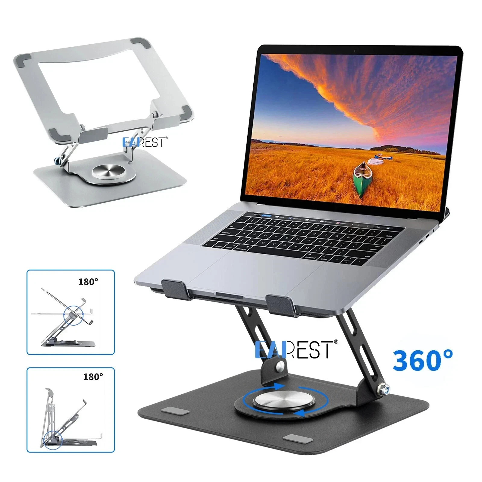 360&deg; Adjustable Laptop Stand Desk Holder Notebook Computer Riser up to 17.3&rdquo;
