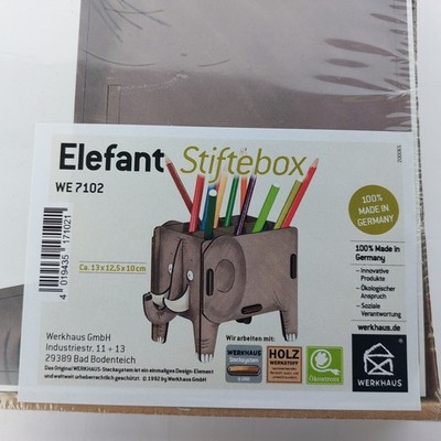 Werkhaus Stiftebox Holz Vierbeiner Elefant WE7102 Made in Germany NEU & OVP!    