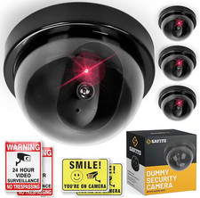 LOT of 4 Savito Dummy Security Cameras w/ Smile Signs Flashing Lights NEW