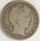 VG 1902 O Barber Half Dollar
