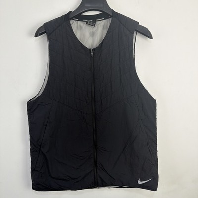 Nike AeroLayer Laufweste Weste Herren M schwarz Therma-FIT Bodywarmer packbar