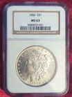 1886 Morgan Dollar MS 63 NGC Silver Philadelphia Uncirculated Coin