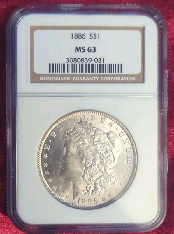 1886 Morgan Dollar MS 63 NGC Silver Philadelphia Uncirculated Coin