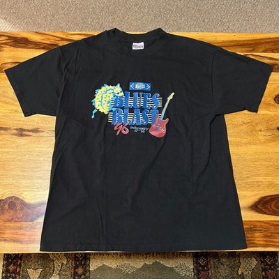 Vintage 1996 Blues Blast Festival T-Shirt Hanes Beefy-T XL Black Guitar USA Made