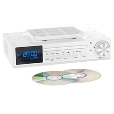 Bluetooth CD Player Under Cabinet Kitchen Radio, Dual HD Speakers, Remote, Timer