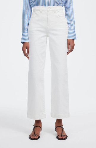 Madewell The Perfect Vintage Wide Leg Crop Jean in White Size 26