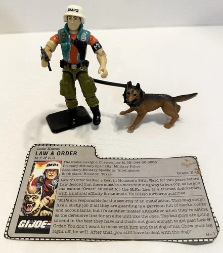 Gi Joe ARAH Law & Order Near Complete 1987 Vintage Action Figure with File Card
