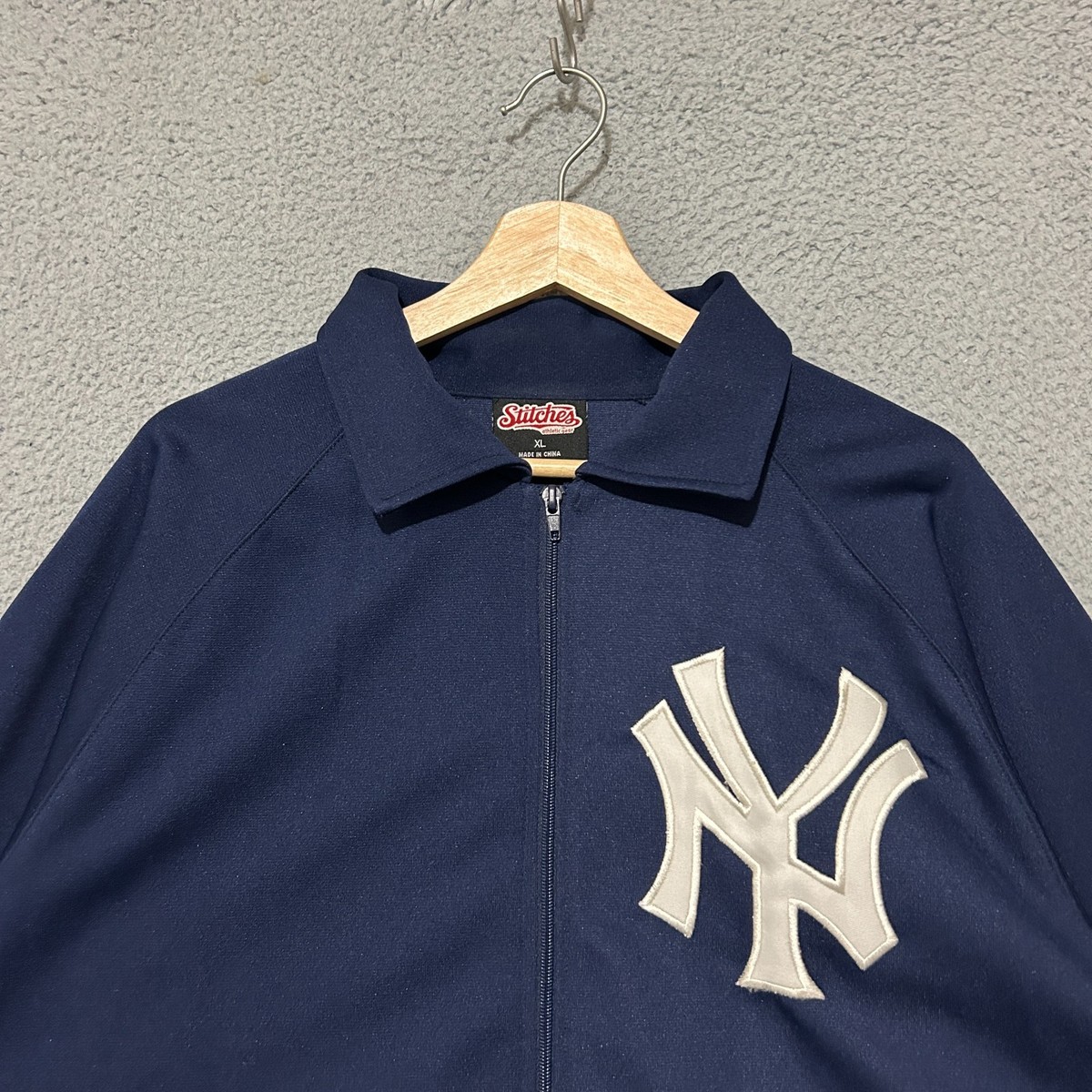 New York Yankees Stitches Jacket Men XL Navy Blue Full Zip