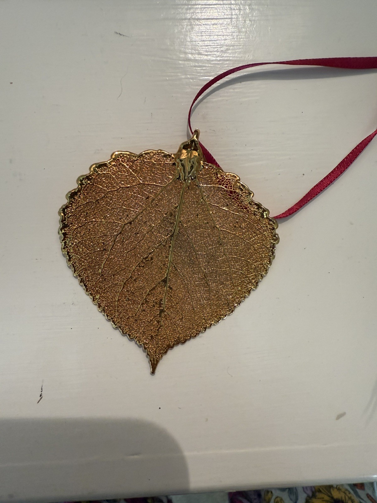 Vintage Estate Gold Dipped Plated Real Aspen Leaf… - image 4