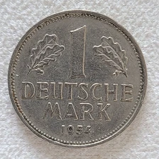 1954 J Germany 1 mark coin