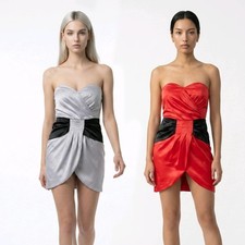 Sexy Mini Evening Dress Women Sweetheart Neckline Satin New 2418