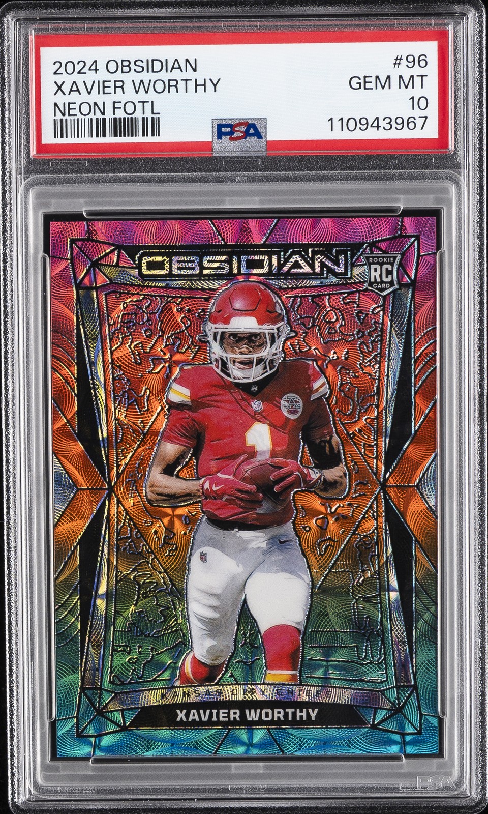 Xavier Worthy Panini Obsidian #96 Neon Fotl