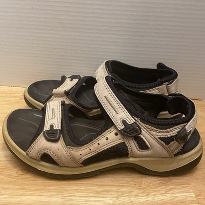 Ecco Yucatán Women s Beige and Black Outdoor Sport Sandals Size 40.