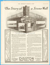 1912 Henry Disston & Sons Factory Stone Wall Photo Tacony Philadelphia PA Ad