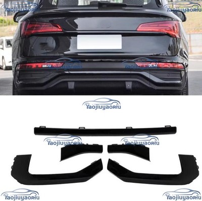 5Pcs ABS Black Rear Bumper Trim Strip Replace For Audi Q5 Sportback 2021-2024
