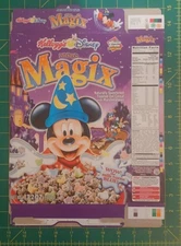 Mickey's Magix - Disney - Kellogg's - 2001, Empty Flat Cereal Box..