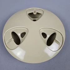 HJ Stotter Ashtray Melamine Turning Top Tan Beige Flying Saucer Vtg MCM Atomic