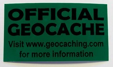 3 x Cache stickers for Geocaching black print on green sticker