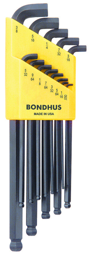 Bondhus SBLX13 13 Pce Ball Ended Hexagon Key Set .050-3/8"" AF 16537