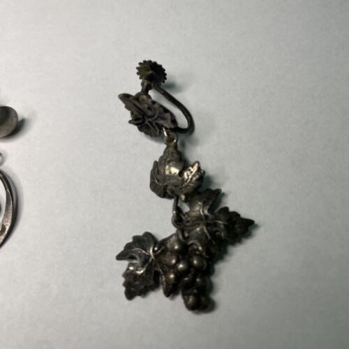 Vintage Sterling Silber Ohrhänger - Mond & Weinblätter (9 Gramm) - Bild 3 von 6