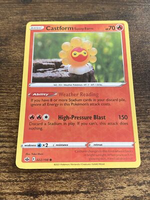 Castform Sunny Form 022/198 Reverse Holo Chilling Reign Pokemon C7074*