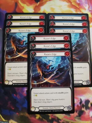 9 Card Playset Razor's Edge Red/Yellow/Blue Outsiders Flesh and Blood ...