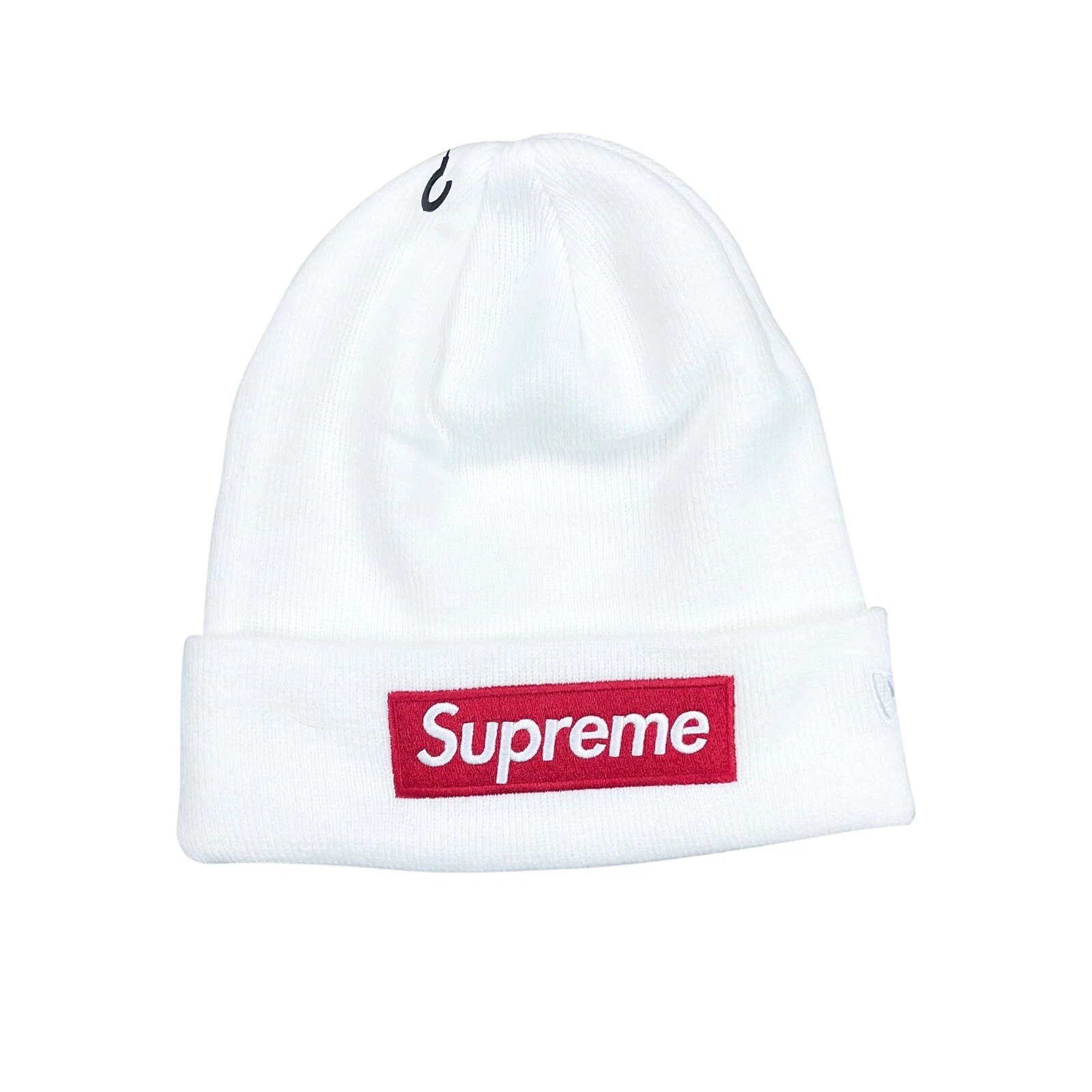 Bonnet blanc Supreme x New Era FW21 boîte logo