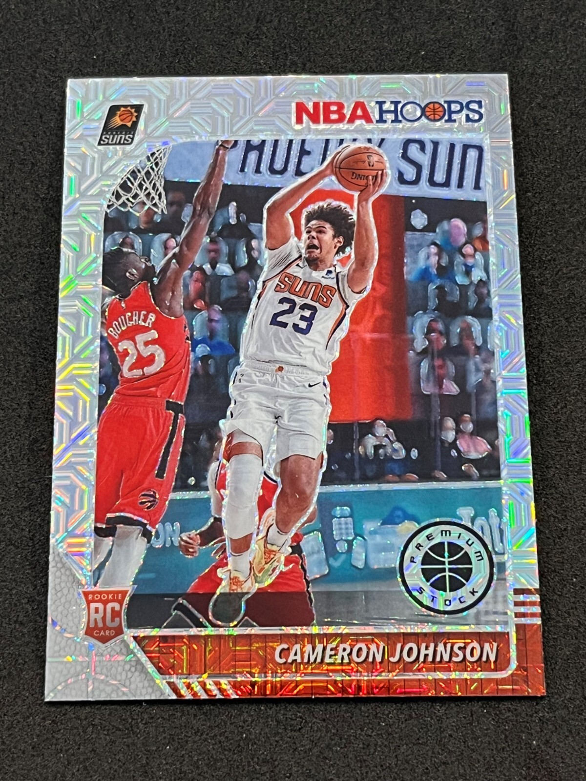 2019-20 Panini Hoops Premium Stock Cameron Johnson Mojo Silver Prizm Rookie #208
