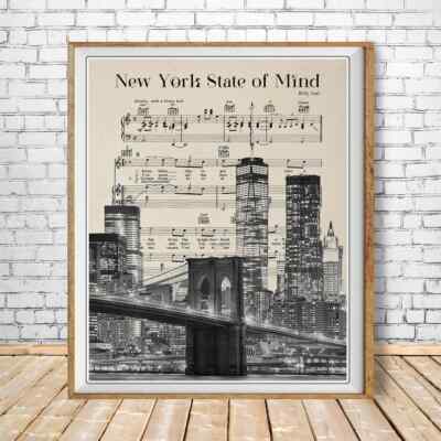 Hochwertiges Poster einer Skyline von New York City, NYC-Druck, New York Deko
