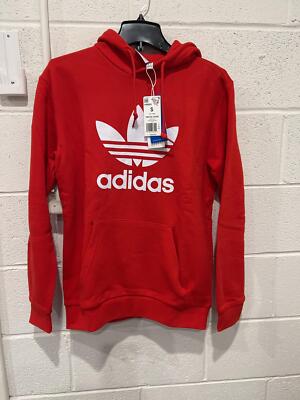 Adidas Men's Trefoil Hoodie H06668, Red Size Small