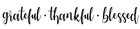 Grateful Thankful Blessed Vinyl Sticker | Wall Decal Decor Family Die Cut Decal