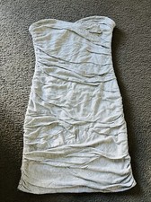 New century Size 10 Gray Short Strapless Dress Bodycon Lined Sweetheart Neck