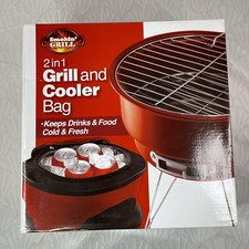 2 In 1 Combo BBQ Grill And Cooler Portable With Carry Bag Camping Tailgating