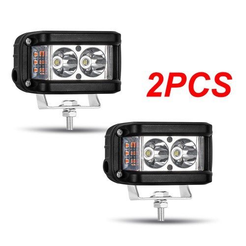 12PCS 4" LED Work Light Bar Cube Side Shooter Pod White & Amber Strobe Lamp SUV - Foto 12 di 18