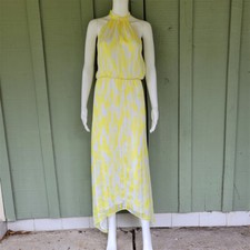 CREMIEUX Yellow White Striped Maxi Dress Medium M