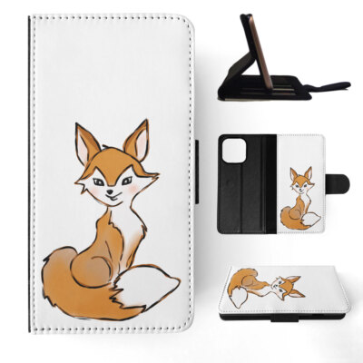 FLIP CASE FOR APPLE IPHONE|CUTE ANIMAL FOX SKETCH ART