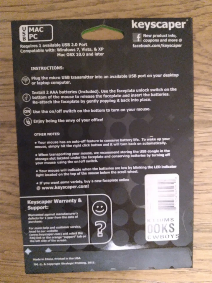 OSU Oklahoma State Wireless Optical Mouse 2.4G Windows / Mac College NCAA - Image 3 of 3