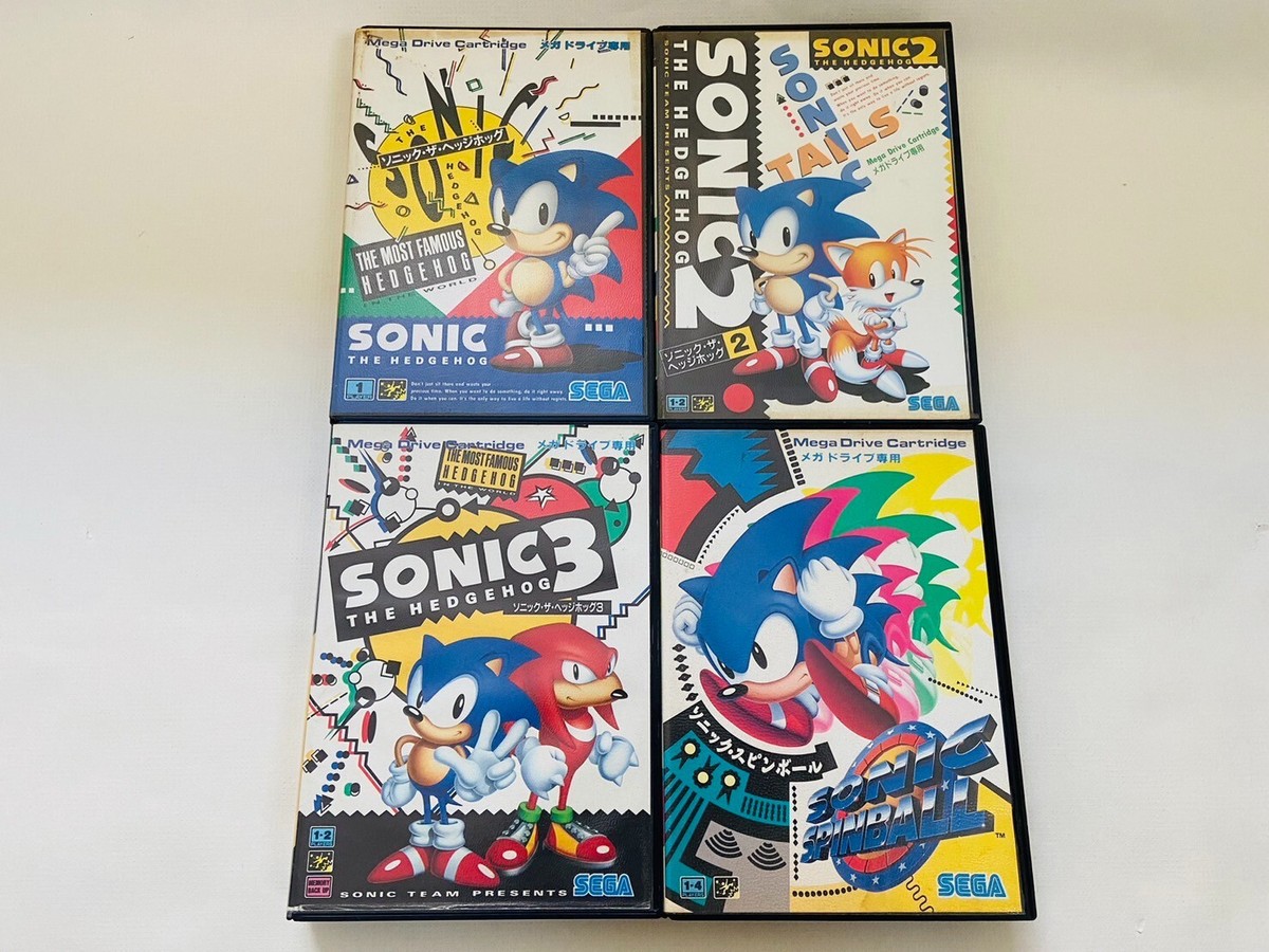 Lot of 4 Mega drive MD Sonic The Hedgehog 1 2 3 SpinBall set SEGA