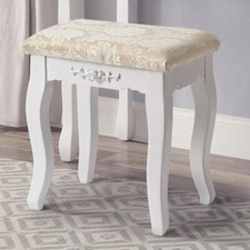 Champagne Vintage Dressing Table Stool Soft Pad Piano Chair Makeup Seat Baroque