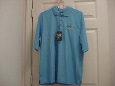 Pebble Beach Premier Performance Polo Golf Shirt Mens L Blue NWT